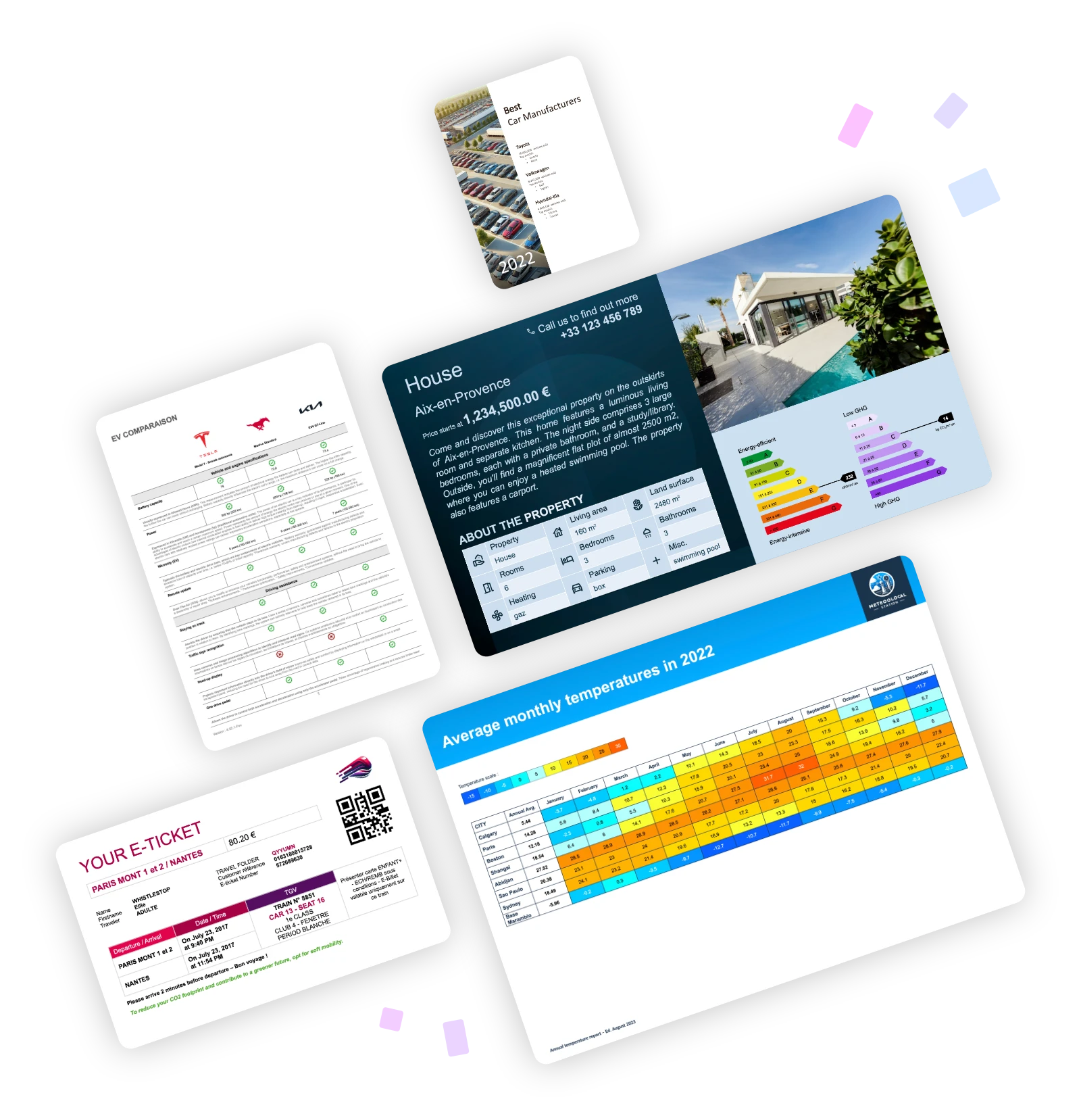 Sample reports and documents build with Carbone